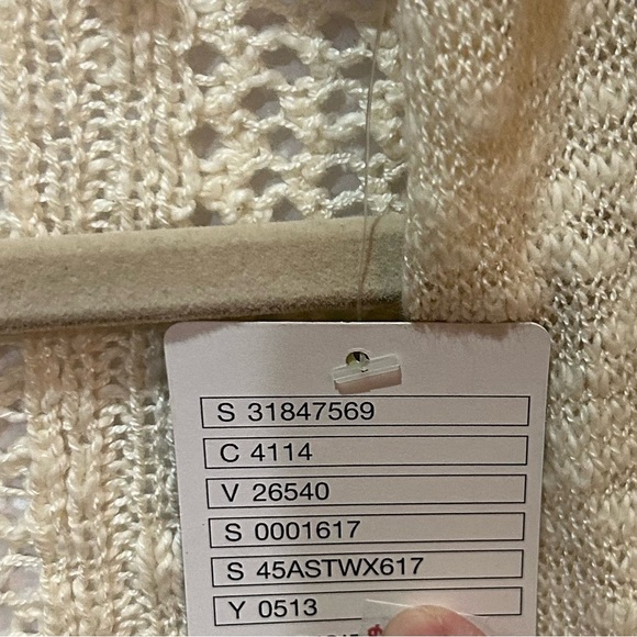 Anthropologie Moth Open Knit Ivory Cardigan Large NWT - Picture 5 of 7